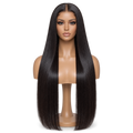 Front view of After Dark 30 inch Black Straight wig