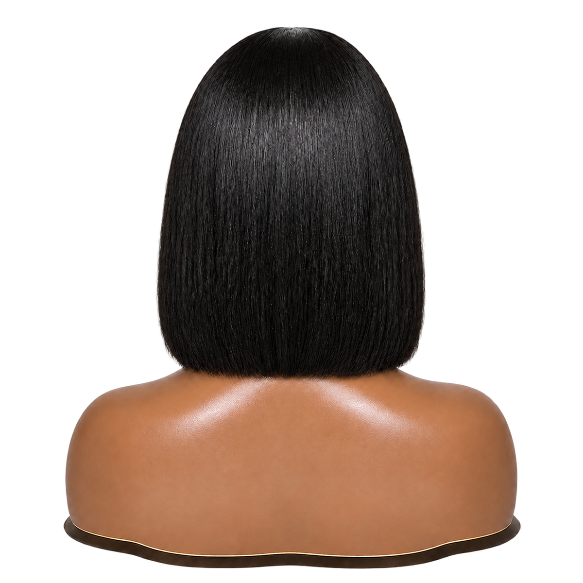 Back view of Noir Line Bob 10-inch black straight 5x5 glueless wig