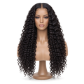Front view of Crowned Curl 24 inch Black Curly wig