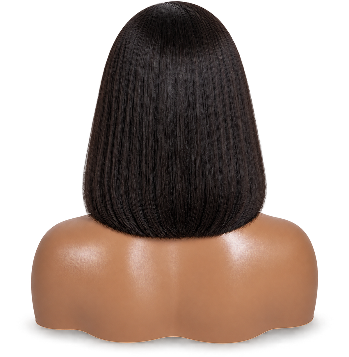 Back view of Executive Bob 12 inch Black Straight bob wig