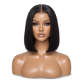 Front view of Noir Line Bob 10-inch black straight 5x5 glueless wig