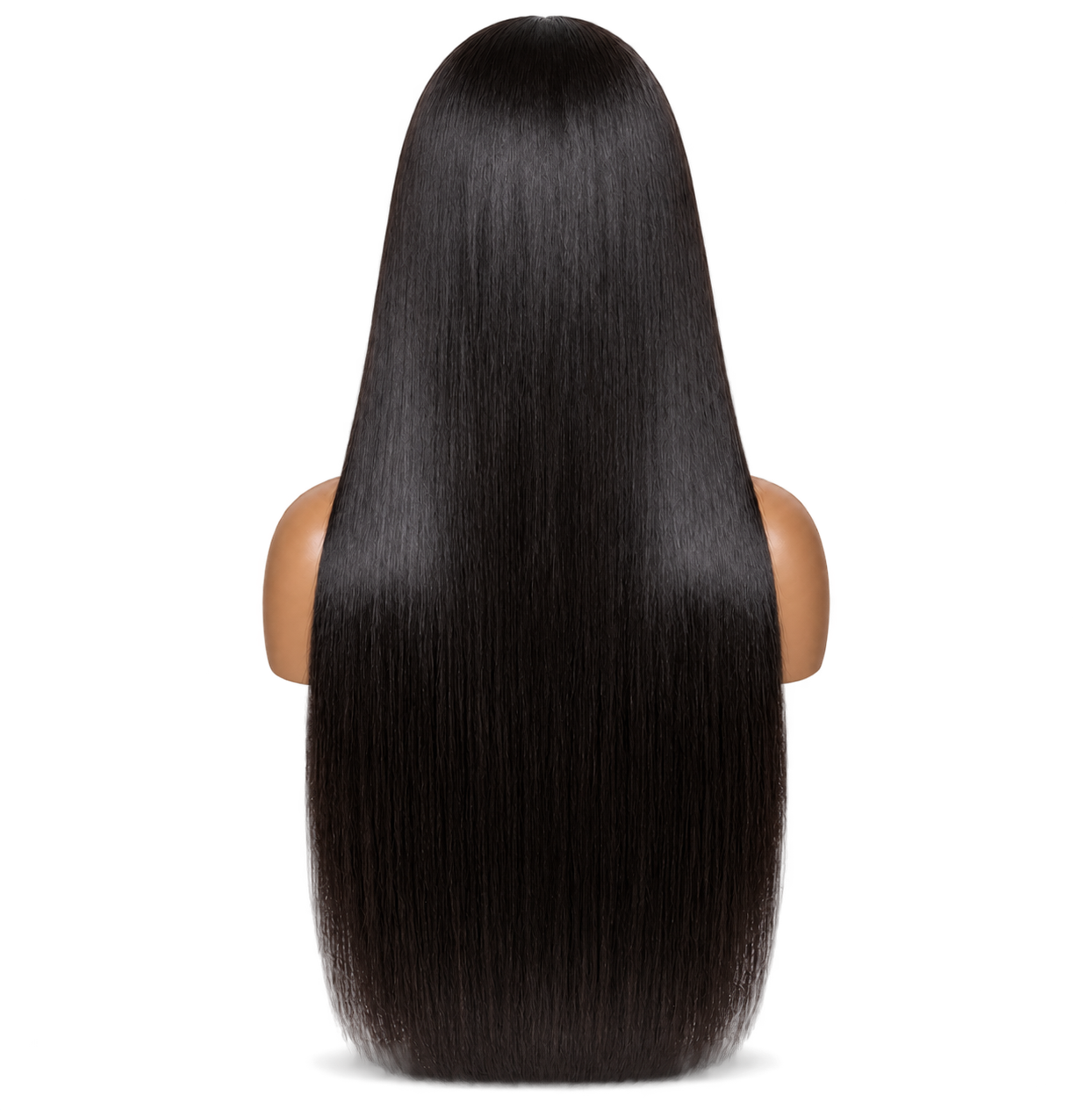 Back view of Midnight Lengths 24 inch Black Straight wig