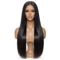 Front view of Midnight Lengths 24 inch Black Straight wig