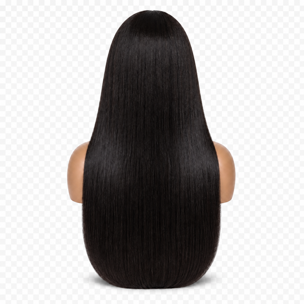 Back view of Noir Frontal 24 inch Black Straight wig