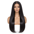 Front view of Noir Frontal 24 inch Black Straight wig