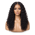 Front view of Soft Spiral 18 inch Black Curly wig