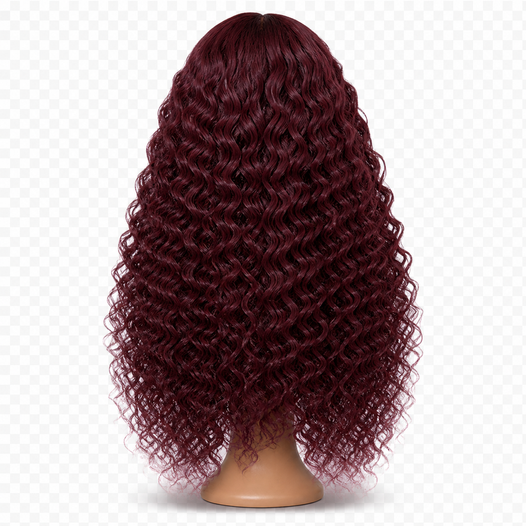 Back view of Wine Curl 24 inch Burgundy Curly wig