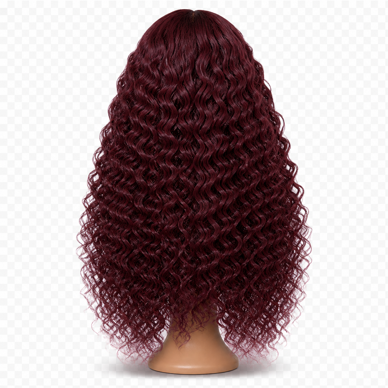 Back view of Wine Curl 24 inch Burgundy Curly wig