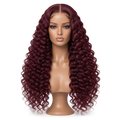 Front view of Wine Curl 24 inch Burgundy Curly wig